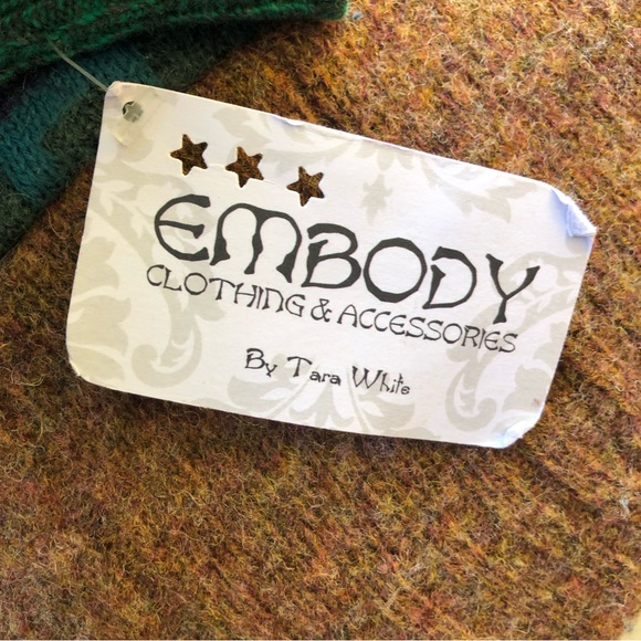 Retro Inspired Patchwork Sweater Red Green Medium Embody Zip Up - Picture 6 of 7